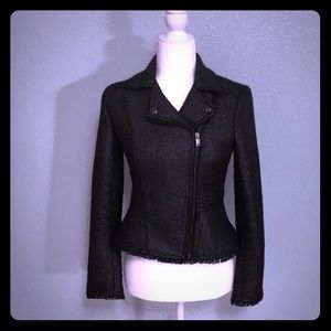 Tweed gunmetal & black blazer